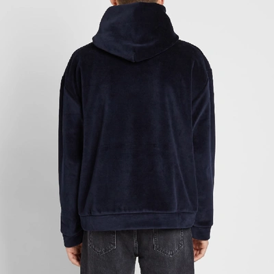 Shop Alexander Wang Velour Hoody In Blue