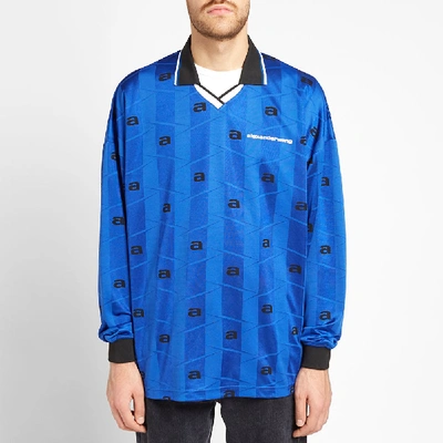 Shop Alexander Wang Long Sleeve Soccer Jersey In Blue