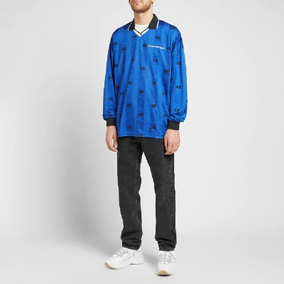 Shop Alexander Wang Long Sleeve Soccer Jersey In Blue