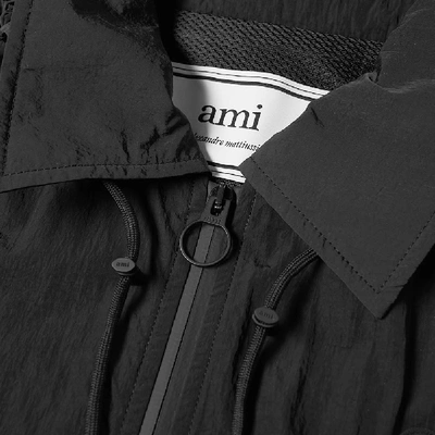 Shop Ami Alexandre Mattiussi Ami Heart Logo Hooded Windbreaker In Black