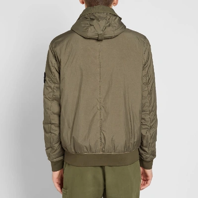 Stone Island Garment Dyed Crinkle Reps Ny Piping Hooded Jacket In Green |  ModeSens