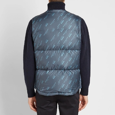 Shop Wooyoungmi All Over Logo Gilet In Blue
