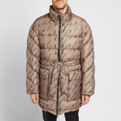 Shop Wooyoungmi All Over Logo Puffer Jacket In Neutrals