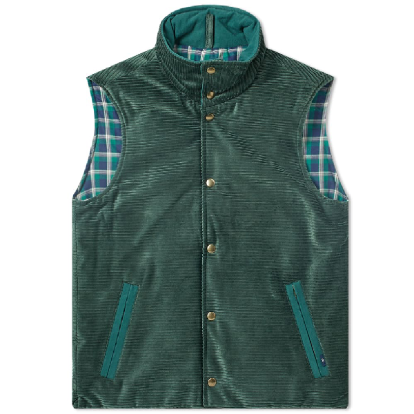 Bleu De Paname Horizon Corduroy Vest In Green Modesens
