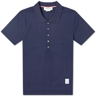 Shop Thom Browne Relaxed Fit Polo In Blue