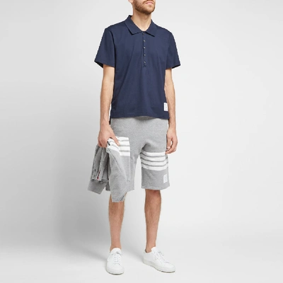 Shop Thom Browne Relaxed Fit Polo In Blue