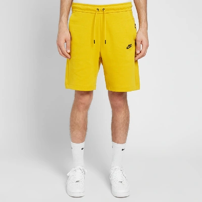 Yellow nike fleece sales shorts