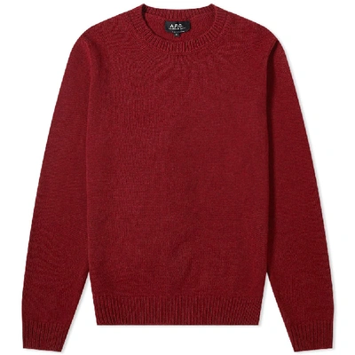 Shop A.p.c. Down Crew Knit In Red