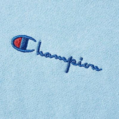 Shop Champion Reverse Weave Small Script Logo Hoody In Blue