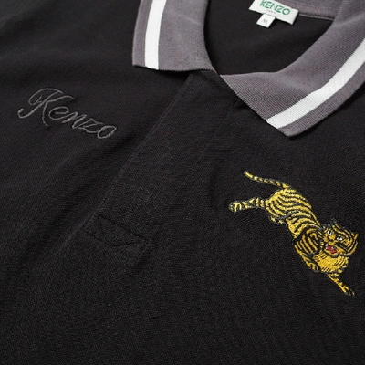 Shop Kenzo Jumping Tiger Polo In Black