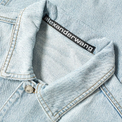 Shop Alexander Wang Bleach Wash Denim Jacket In Blue