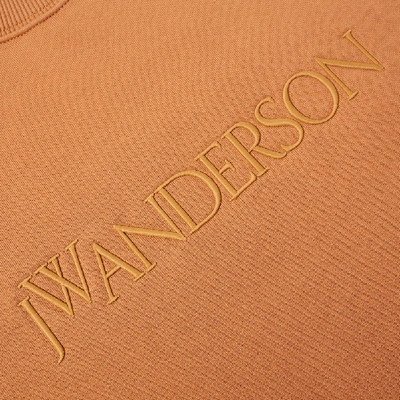 Shop Jw Anderson Logo Embroidered Crew Sweat In Orange
