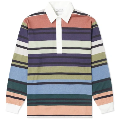 Shop Jw Anderson Striped Rugby Shirt In Multi