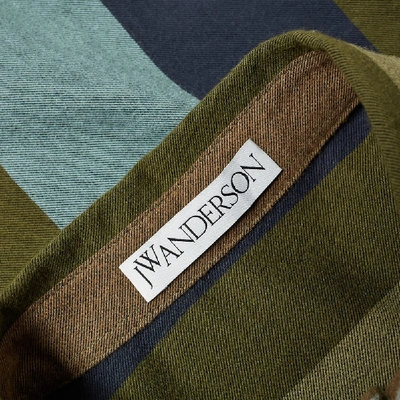 Shop Jw Anderson Flannel Striped Shirt In Green