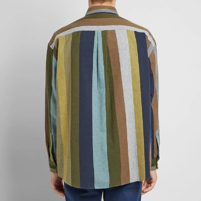 Shop Jw Anderson Flannel Striped Shirt In Green