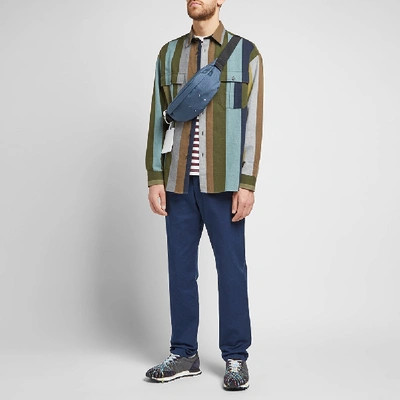 Shop Jw Anderson Flannel Striped Shirt In Green