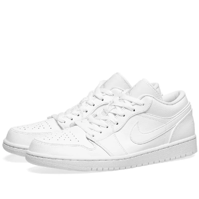 Nike Air Jordan 1 Mid Bianca Leather Sneakers In White | ModeSens