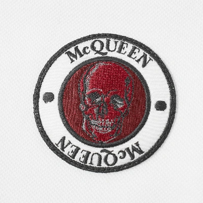 Shop Alexander Mcqueen Skull Patch Logo Polo In White