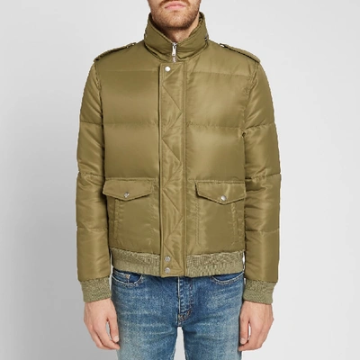 Shop Saint Laurent Nylon Aviator Jacket In Green