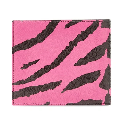 Shop Saint Laurent Zebra East West Billfold Wallet In Pink