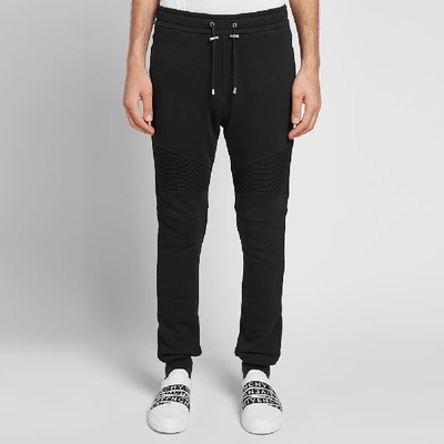 Shop Balmain Elastic Sweatpants With Cuts In Black