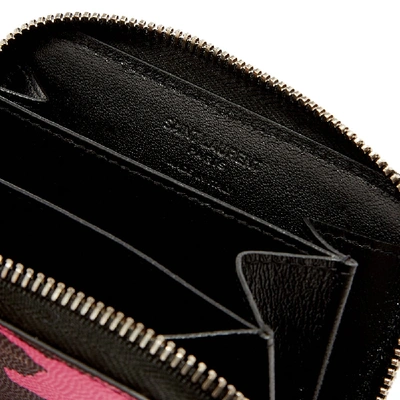 Shop Saint Laurent Zebra Zip Coin Wallet In Pink