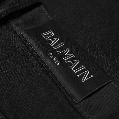 Shop Balmain Skinny Distressed Jean In Black