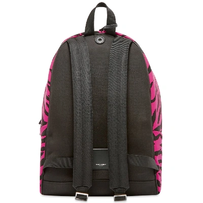 Shop Saint Laurent Zebra City Backpack In Pink