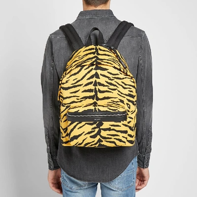 Shop Saint Laurent Zebra City Backpack In Yellow