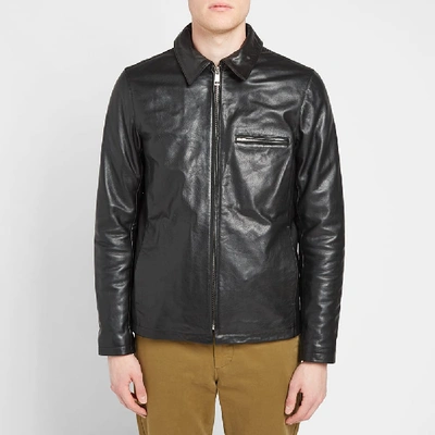 Shop Apc A.p.c. Leather Riders Jacket In Black