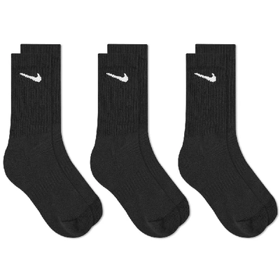 Shop Nike Everyday Cushion Crew Sock - 3 Pack In Black