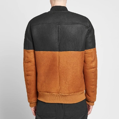 Shop Rick Owens Shearling Flight Bomber In Brown