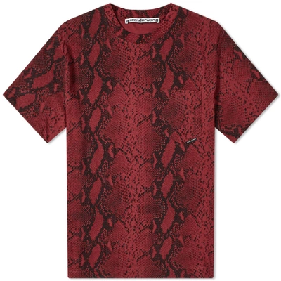 Shop Alexander Wang Snakeskin Print Tee In Red