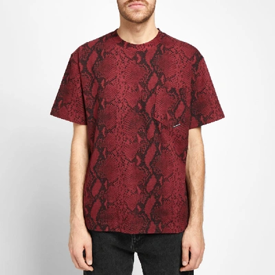 Shop Alexander Wang Snakeskin Print Tee In Red