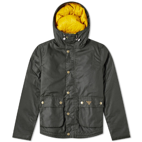 barbour green hooded jacket