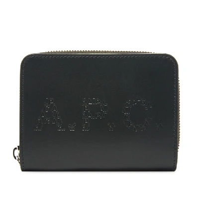 Shop Apc A.p.c. Emmanuel Embossed Logo Zip Wallet In Green