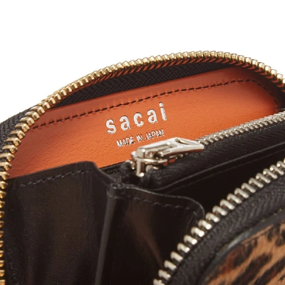 Shop Sacai X Porter-yoshida & Co. Leopard Wallet In Brown