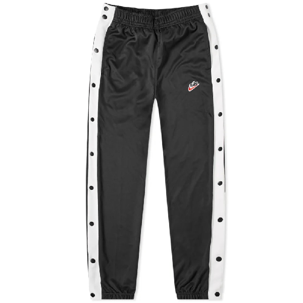 nike black textured print popper pants