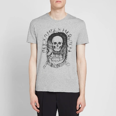 Shop Alexander Mcqueen Skull Print Tee In Grey