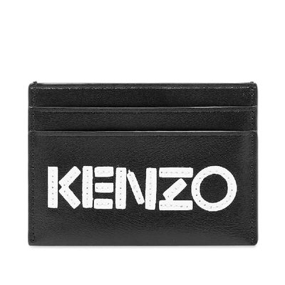 Shop Kenzo Leather Logo Cardholder In Black