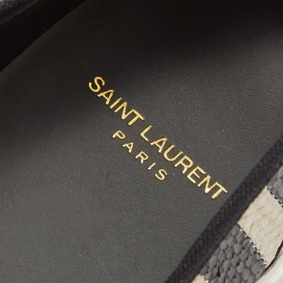 Shop Saint Laurent Venice Slip On Scale Stripe Sneaker In Black