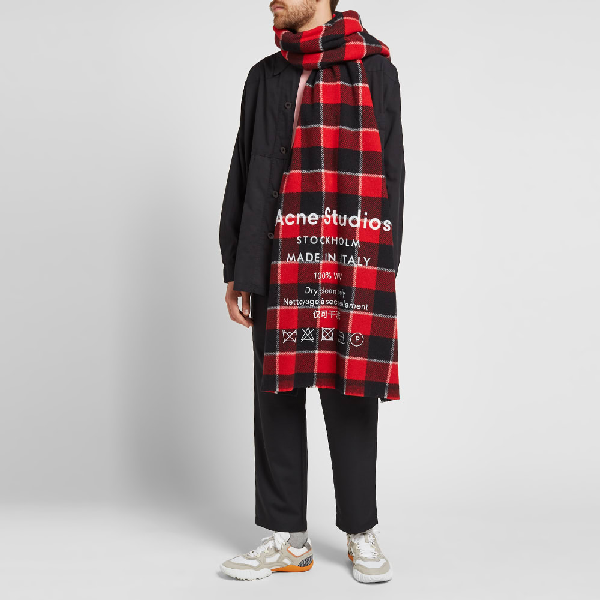 acne studios cassiar check scarf