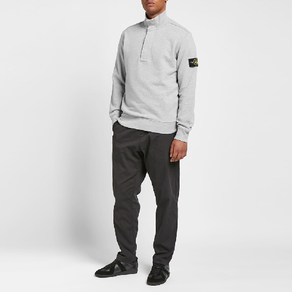 stone island garment dyed half zip sweat