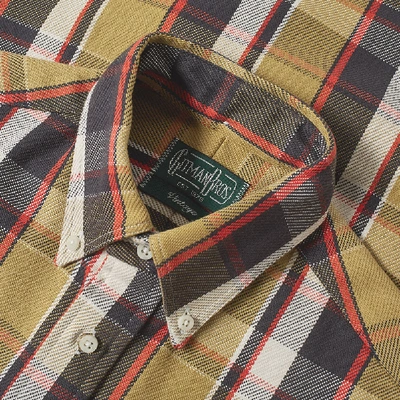 Gitman Vintage Button Down Oxford Twill Check Shirt In Brown