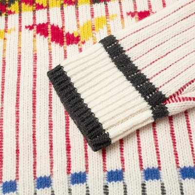 Shop Kenzo Lambswool Peruvian Fair Isle Knit In White