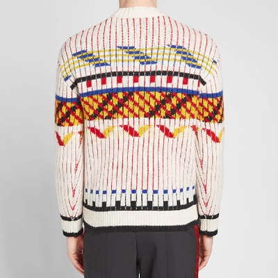 Shop Kenzo Lambswool Peruvian Fair Isle Knit In White