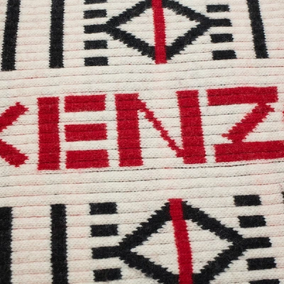 Shop Kenzo Peruvian Knit Scarf In White
