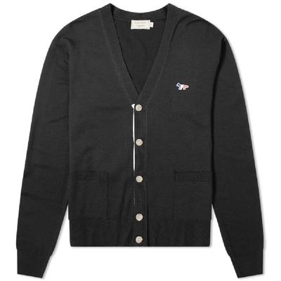 Shop Maison Kitsuné Virgin Wool Classic Cardigan In Black