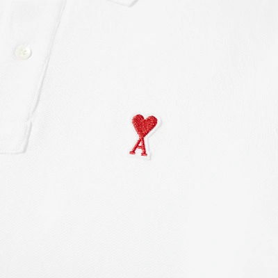 Shop Ami Alexandre Mattiussi Ami Heart Logo Polo In White