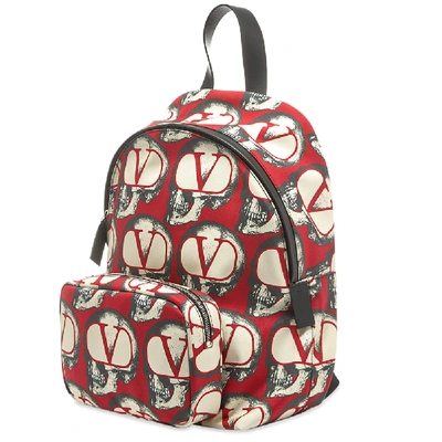 Shop Valentino X Undercover Skull Print Backpack In Red